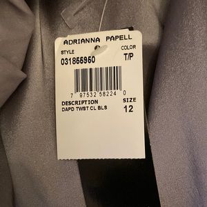 Adrianna Papell silver jacquard  set  NWT